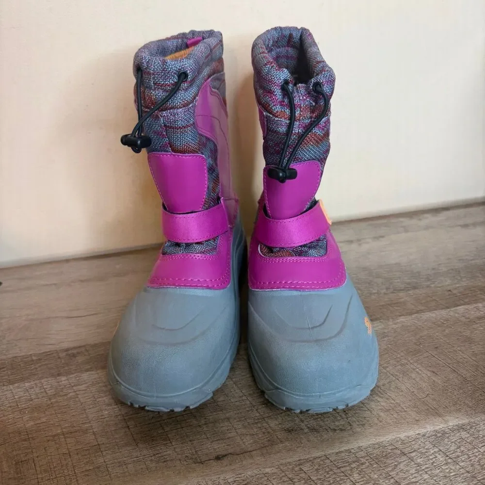 The North Face Youth big Girl size 7 Gray Pink/Gray Snow Winter Boots Insulation